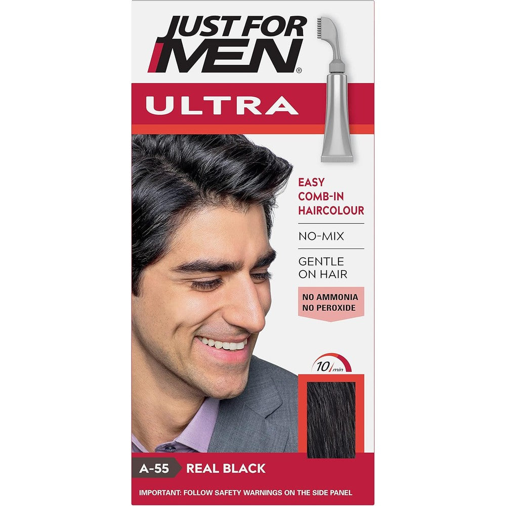 Just For Men Ultra Hair Colour Real Black front view packaging