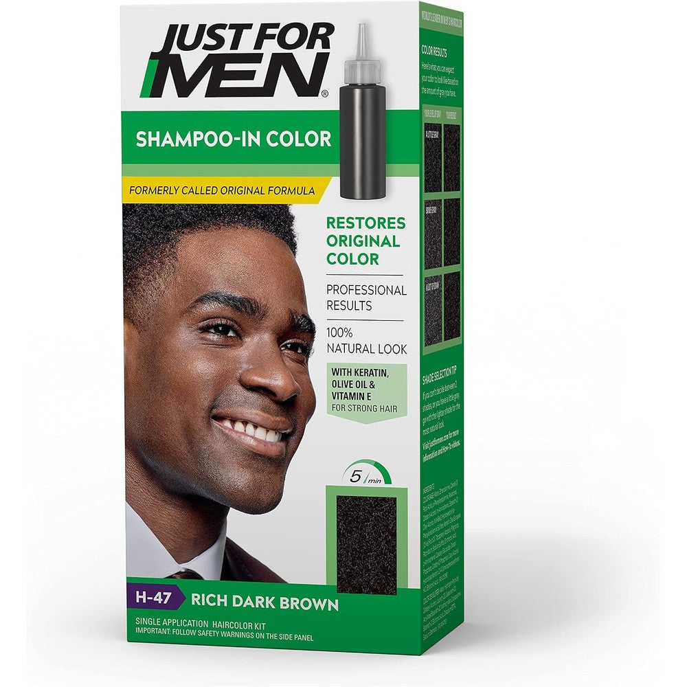 Just For Men Shampoo-In Color Rich Dark Brown box front view packaging