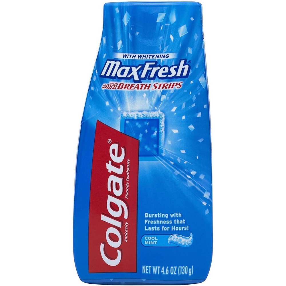 Colgate Max Fresh Liquid Toothpaste With Mini Breath Strips Cool Mint Four Point Six Ounce