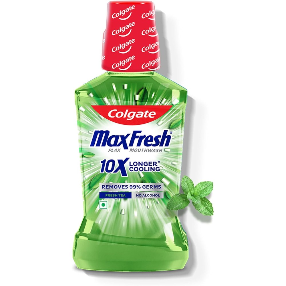 Colgate Plax Fresh Tea Antibacterial Mouthwash Alcohol Free With Natural Tea Extracts 500 Milliliters