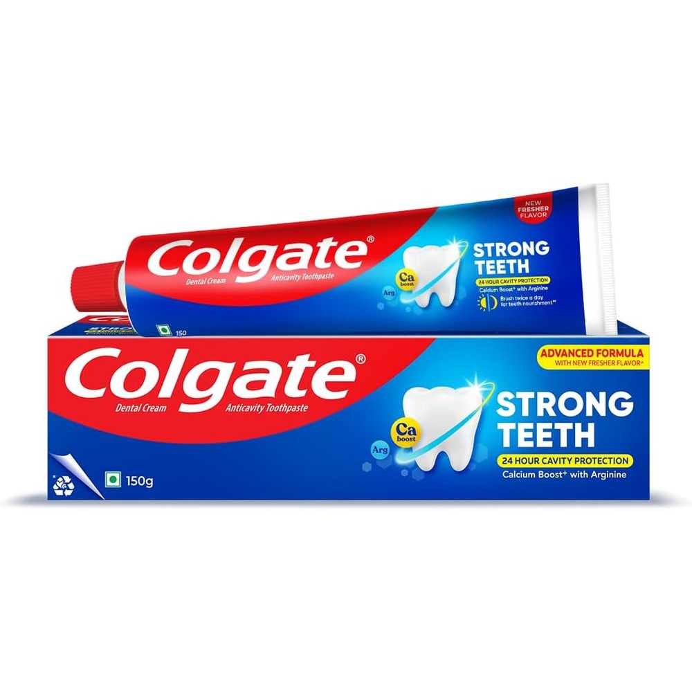 Colgate Strong Teeth Anticavity Toothpaste With Amino Shakti Formula And Natural Calcium Boost 150 Grams
