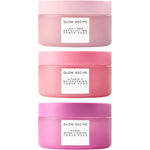 Glow Recipe Toner Pad Collection front view showcasing the three distinct skincare jars.