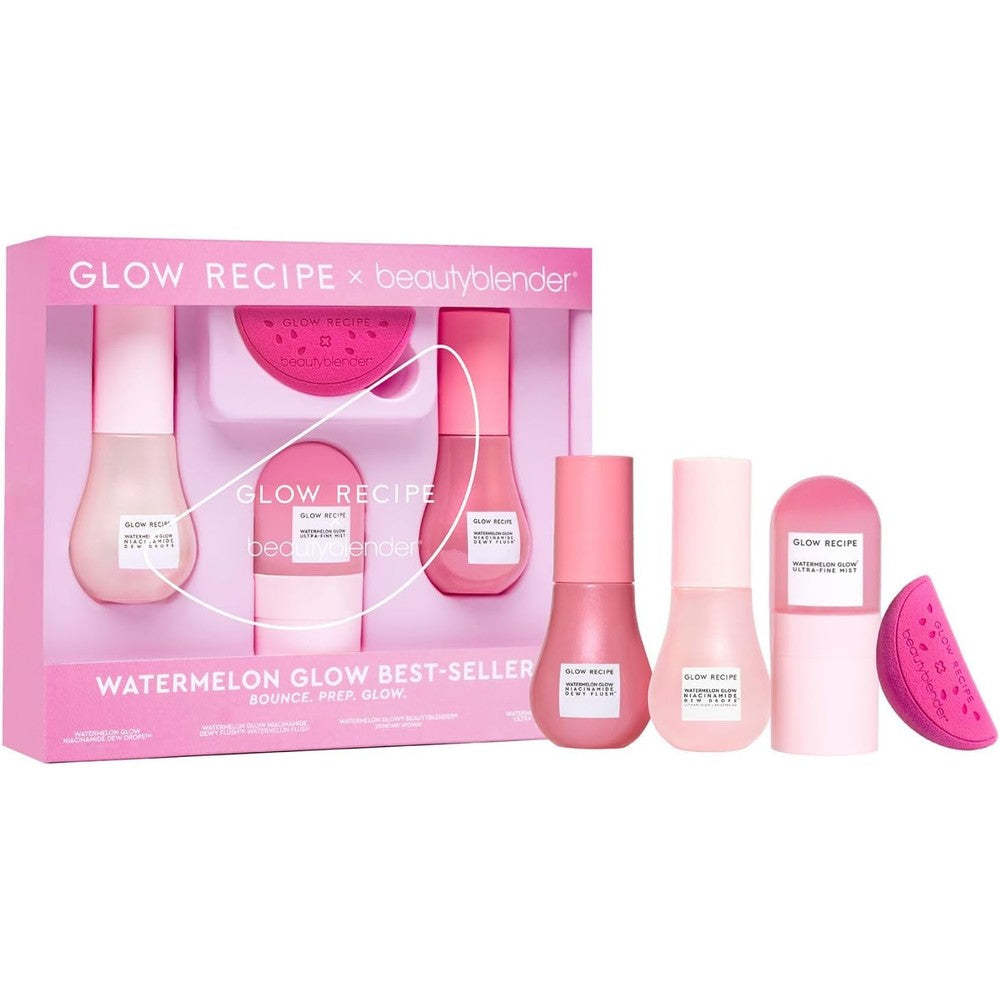 Glow Recipe x Beautyblender Watermelon Glow Skincare and Makeup Prep Set packaging box front view
