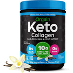 Orgain Keto Collagen Protein Powder Vanilla Bean Flavor With Medium Chain Triglycerides Oil 10 Grams Grass Fed Hydrolyzed Peptides 0.88 Pound