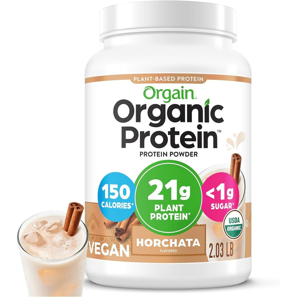 Orgain Organic Vegan Protein Powder Horchata front view container