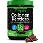 Orgain Hydrolyzed Collagen Peptides Powder chocolate tub front view