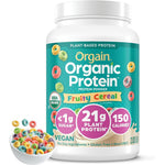 Orgain Organic Vegan Protein Powder Fruity Cereal 21 Grams Plant Based Protein 8 Grams Prebiotic Fiber Low Net Carb Non GMO 2.03 Pounds