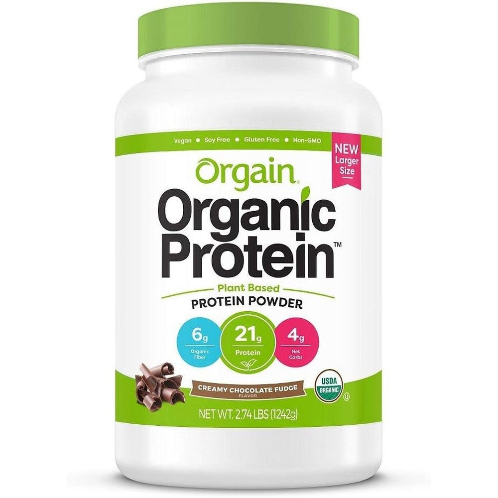 Orgain Organic Plant Based Protein Powder Creamy Chocolate Fudge Dairy Free Vegan Shake Supplement For Muscle Recovery And Daily Nutrition 32 Ounce
