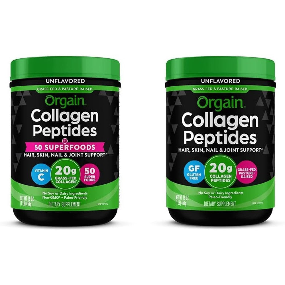 Orgain Hydrolyzed Collagen Peptides with 50 Superfoods front container view
