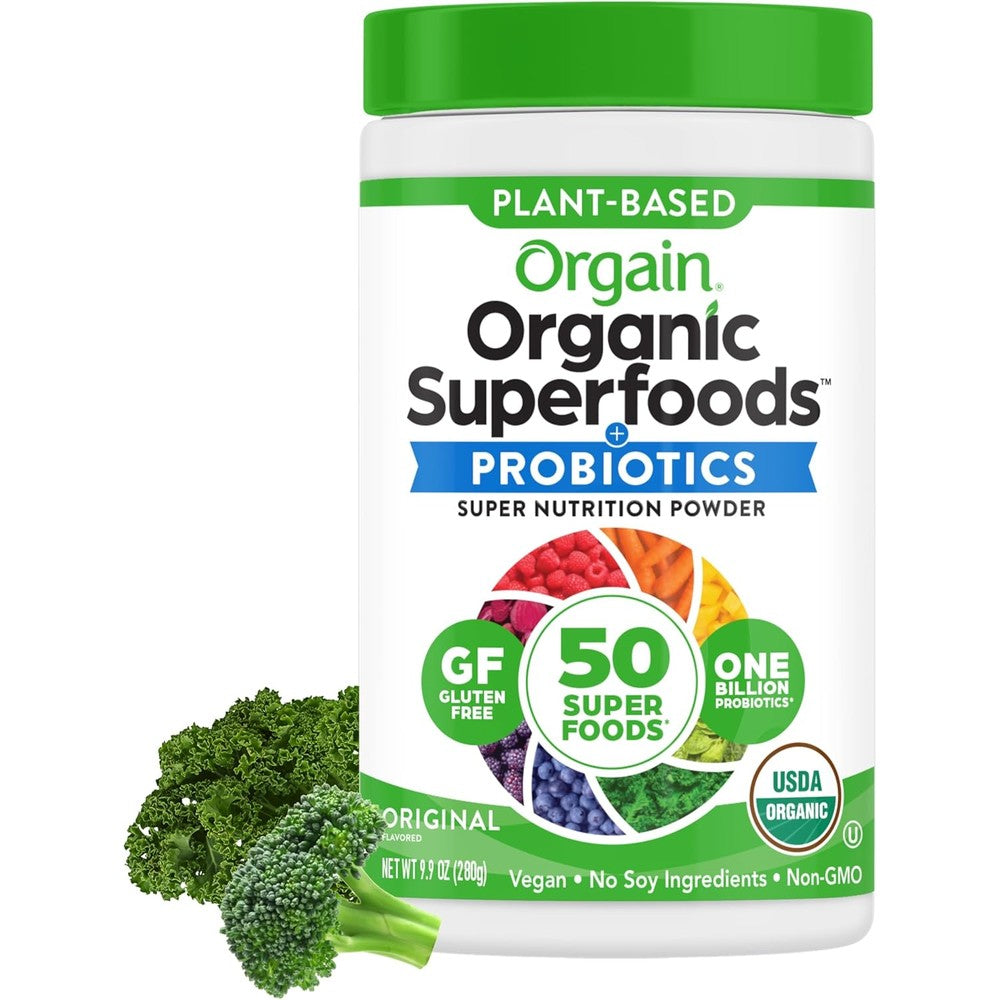 Orgain Organic Greens Powder front view container authentic USA imported wellness supplement