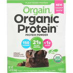 Orgain Organic Chocolate Protein Powder Single front view packet for clean plant based nutrition