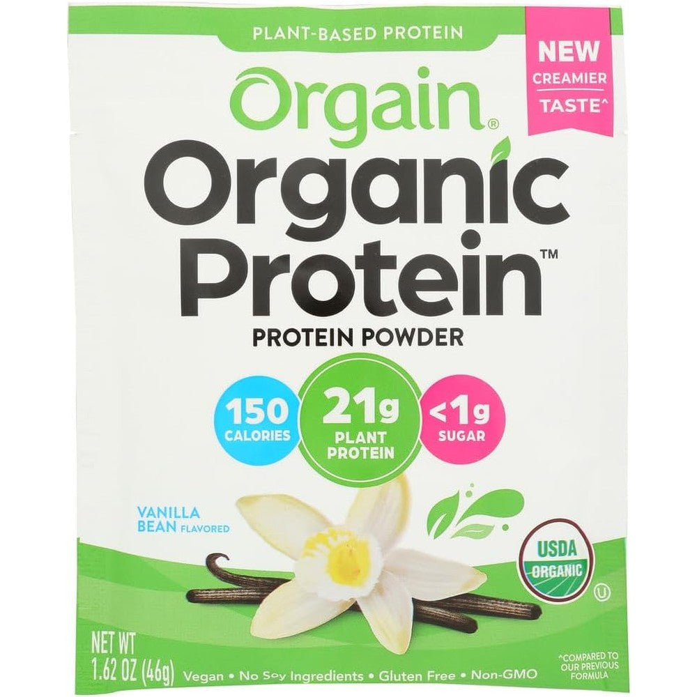 Orgain Organic Plant Based Protein Powder Single 1.62 Ounce front view packet