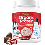 Orgain Organic Vegan Protein Powder Peppermint Hot Cocoa front view