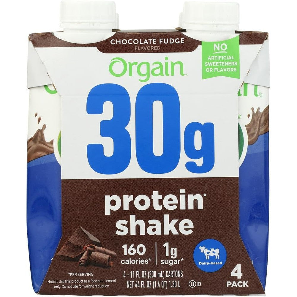 Orgain Clean Grass Fed Milk Protein Shake Creamy Chocolate Fudge Ready To Drink High Protein Meal Replacement Four Pack Eleven Fluid Ounces Each