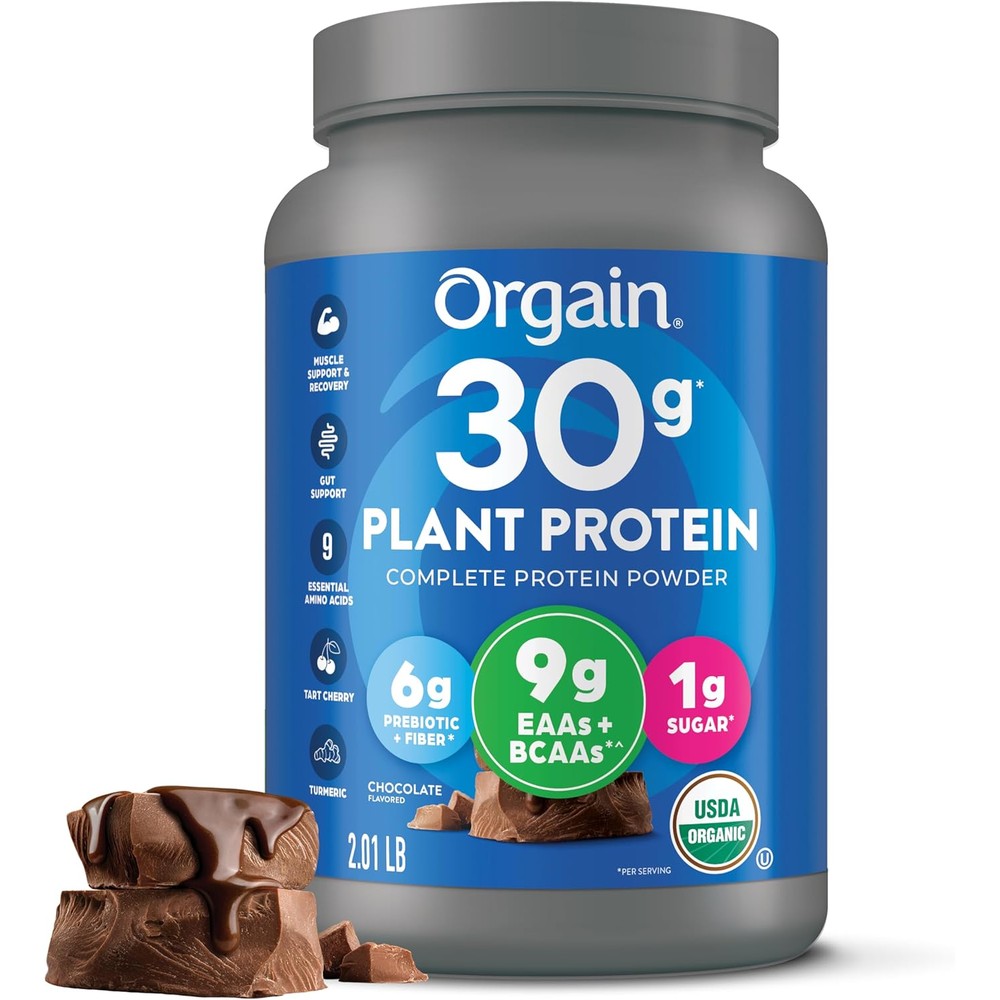 Orgain Organic 30g Vegan Protein Powder Chocolate Plant Based Muscle Support And Recovery Powder With Amino Acids And Prebiotic Fiber 2.01 Pound