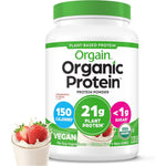 Orgain Organic Vegan Protein Powder Strawberries and Cream front view