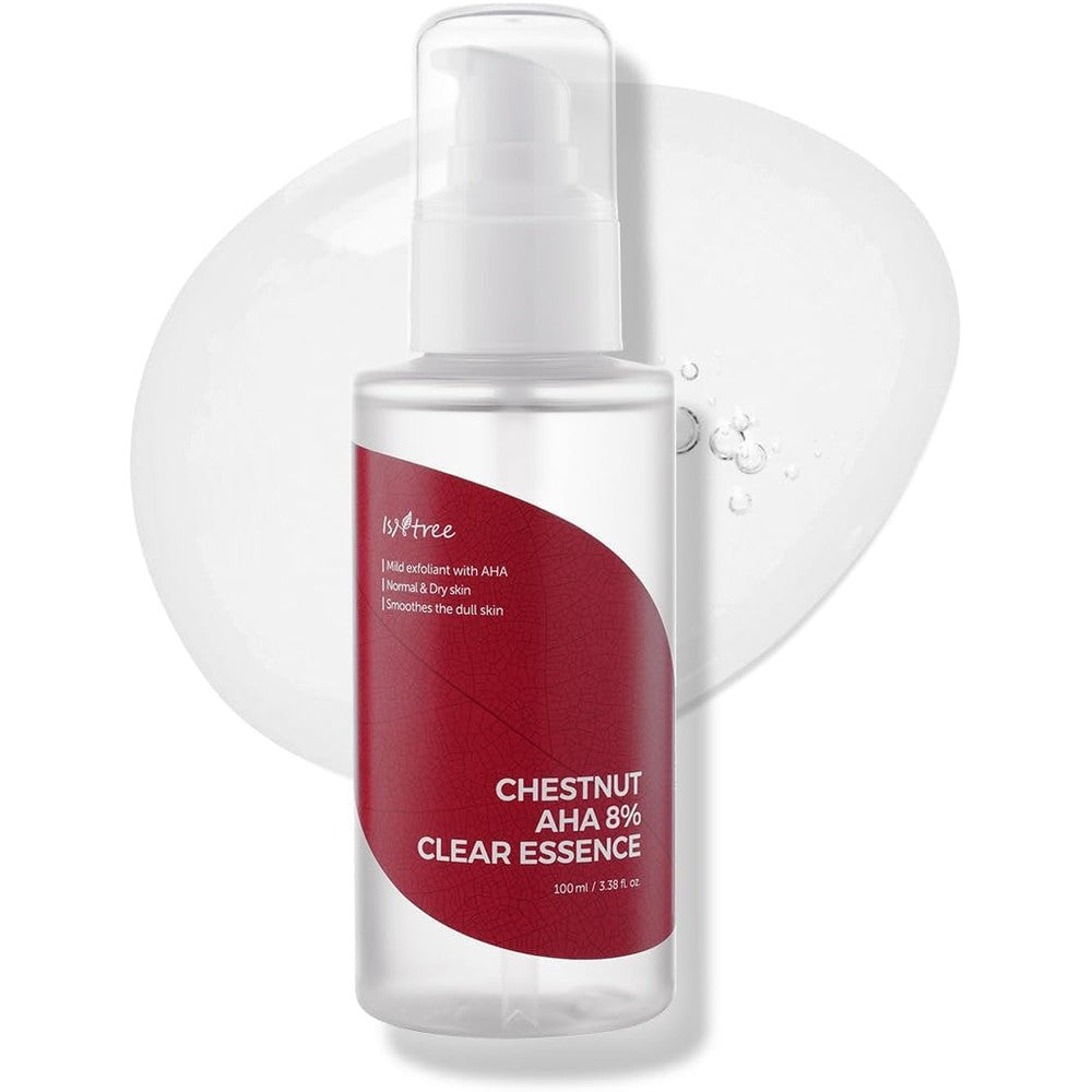 Isntree Chestnut AHA 8% Clear Essence For Pore Tightening And Dead Skin Cell Exfoliation 100 Millilitres