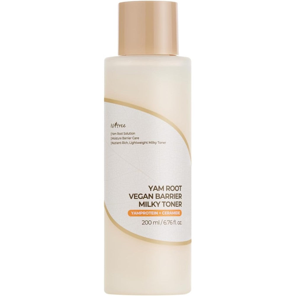 Isntree Yam Root Vegan Barrier Milky Toner front view hydrating Korean skincare bottle
