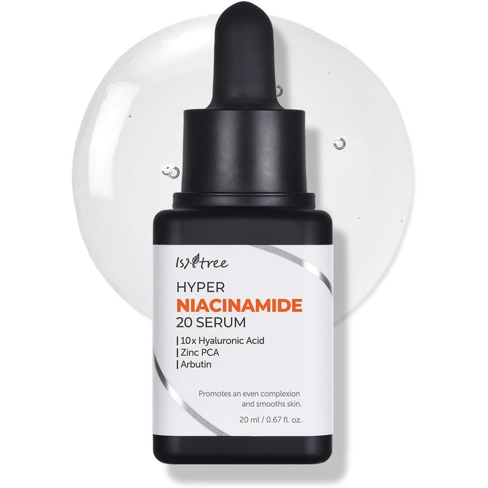 Isntree Hyper Niacinamide 20 Serum front view of the black dropper bottle for pore tightening