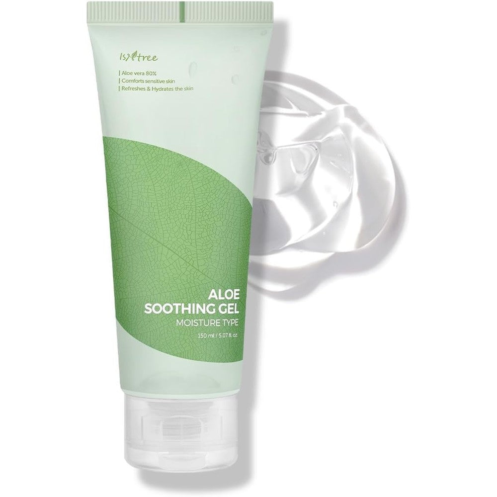 Isntree Aloe Soothing Gel Moisture Type For Sensitive Skin Eighty Percent Aloe Vera Fluid Ounce One Hundred Fifty Milliliter