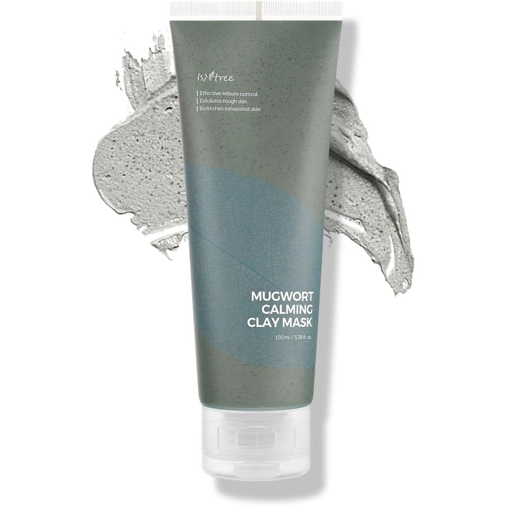 Isntree Real Mugwort Calming Clay Mask Deep Pore Cleansing And Sebum Control Wash Off Facial Pack For Sensitive Skin 100ml 3.38 Fluid Ounce