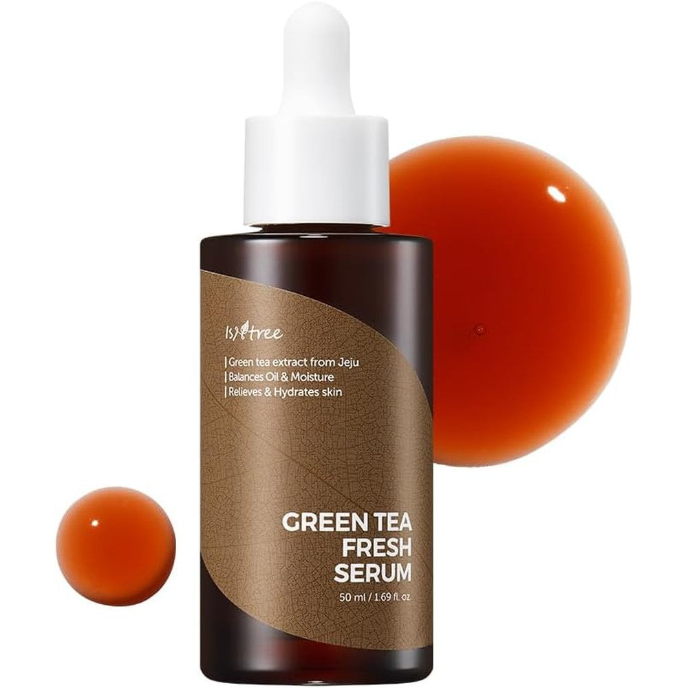 Isntree Green Tea Fresh Serum front view bottle for sebum control skincare