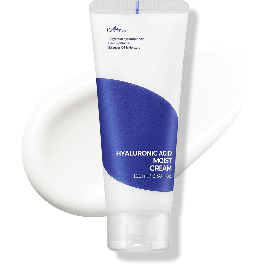 Isntree Hyaluronic Acid Moist Cream Deep Hydration Korean Face Moisturizer For Dry Skin 100ml 3.38 Fluid Ounces