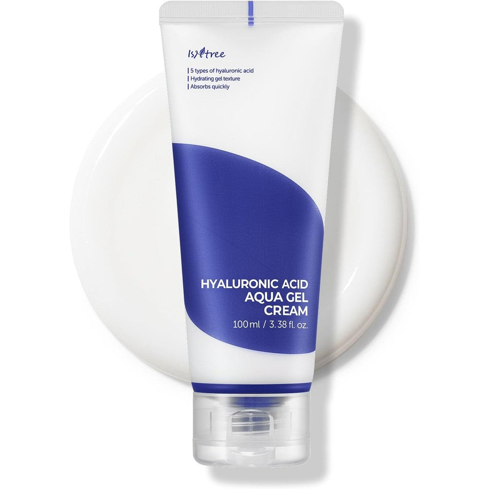 IsNtree Hyaluronic Acid Aqua Gel Cream Lightweight Korean Face Moisturizer For Oily And Combination Skin 3.38 Fluid Ounces