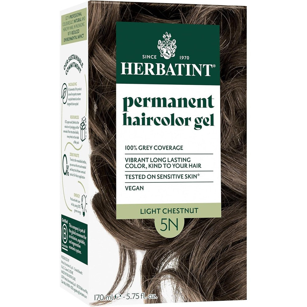 Herbatint 5N Light Chestnut Permanent Hair Dye packaging front view
