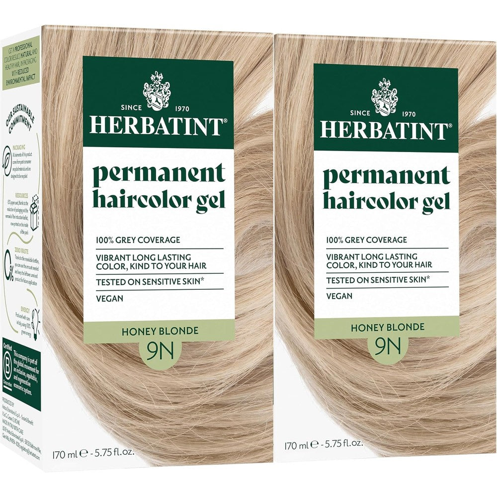 Herbatint Permanent Hair Dye 9N Honey Blonde front packaging view for premium gray coverage