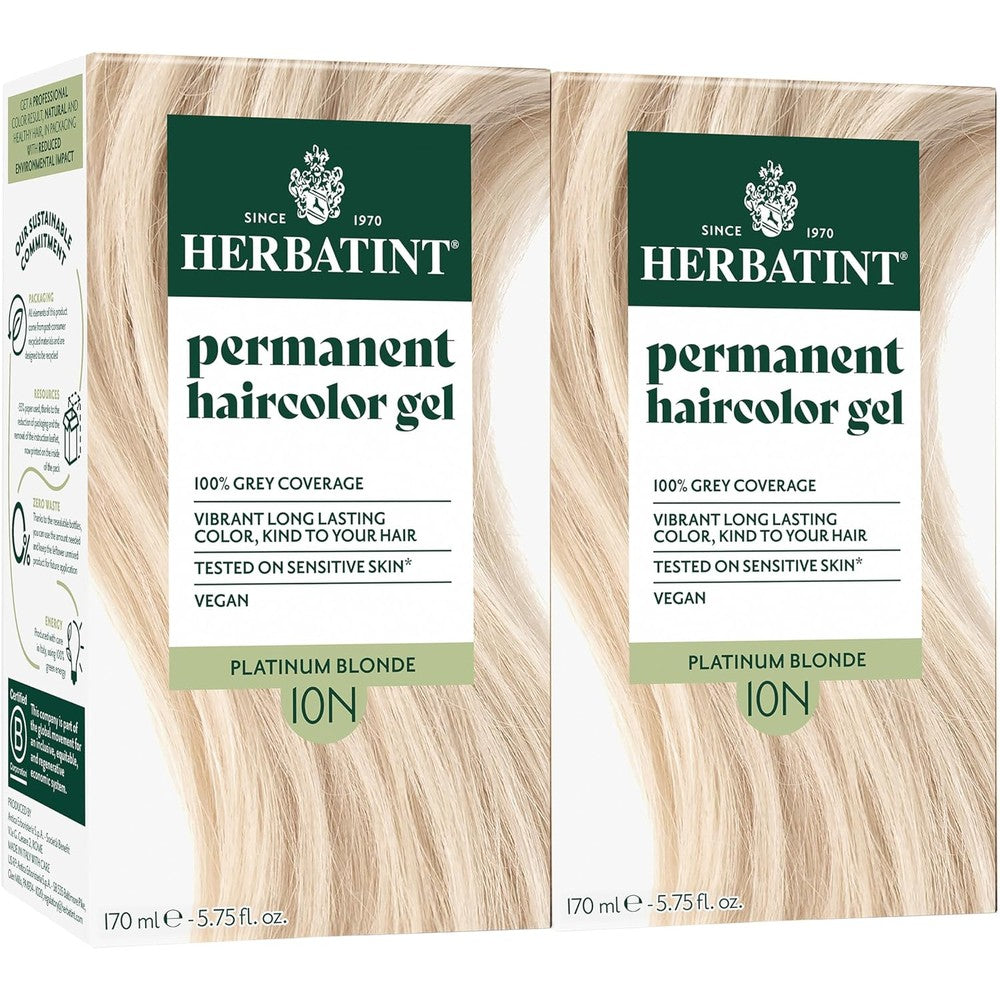 Herbatint 10N Platinum Blonde hair dye box front view
