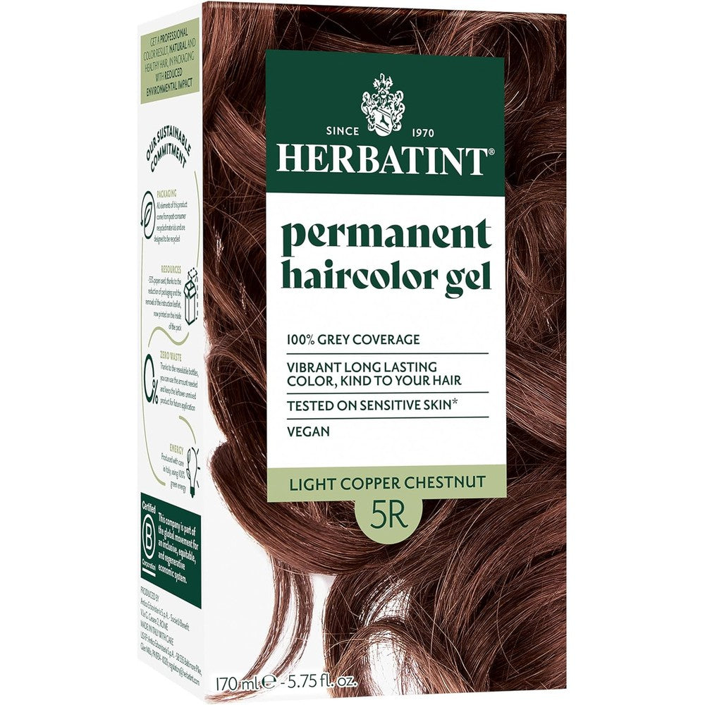 Herbatint Permanent Haircolor Gel 5R Light Copper Chestnut front box view
