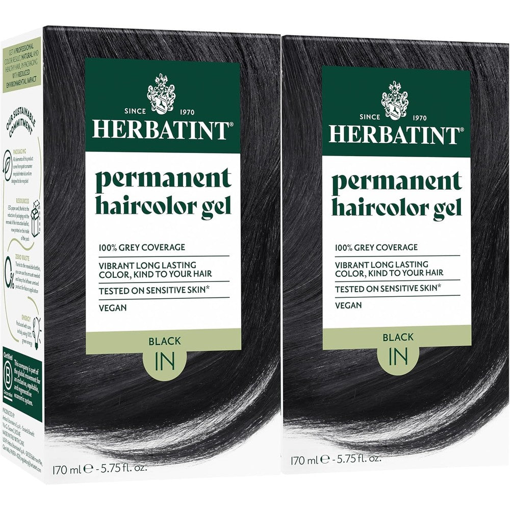 Herbatint 1N Black Permanent Hair Dye front view packaging