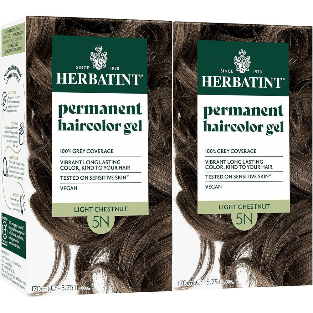 Herbatint 5N Light Chestnut Permanent Hair Dye front packaging view