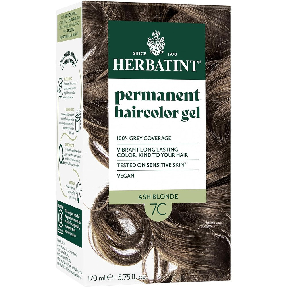 Herbatint 7C Ash Blonde Permanent Hair Dye front view