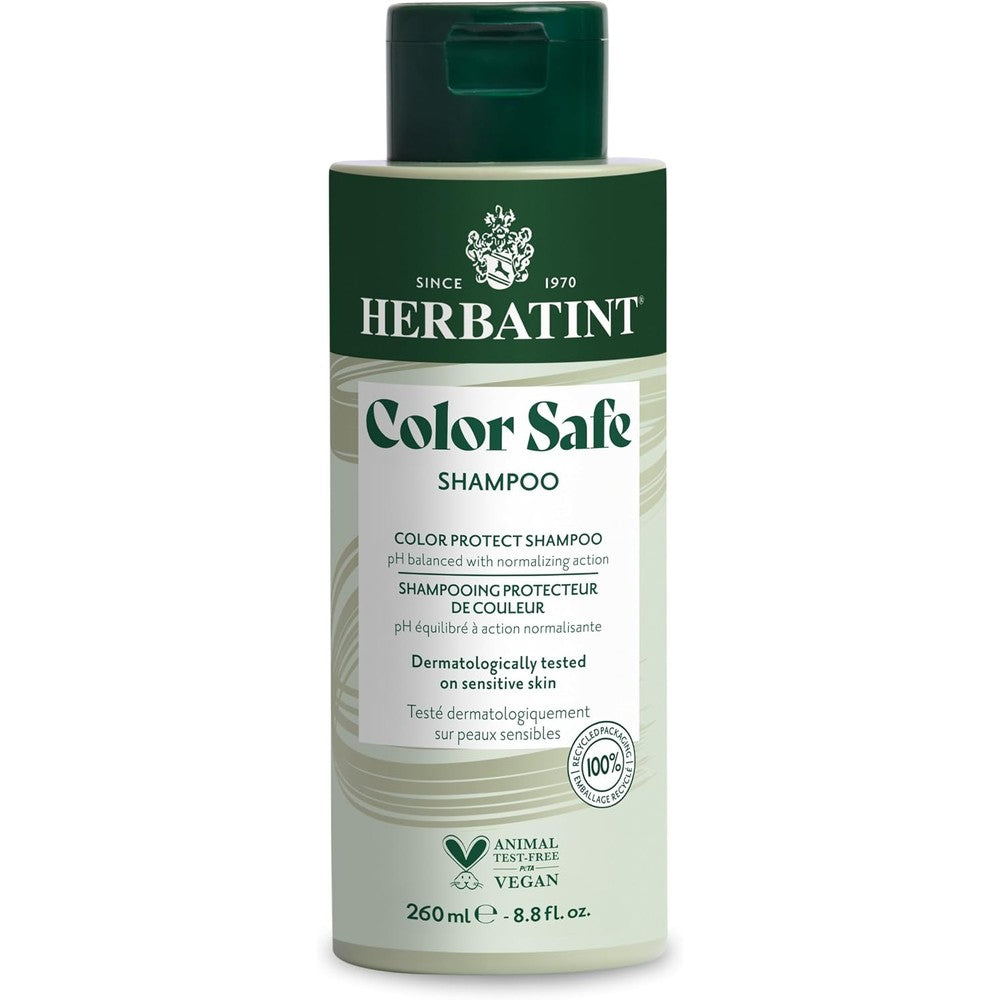 Herbatint Color Safe Shampoo front view bottle for vibrant color protection
