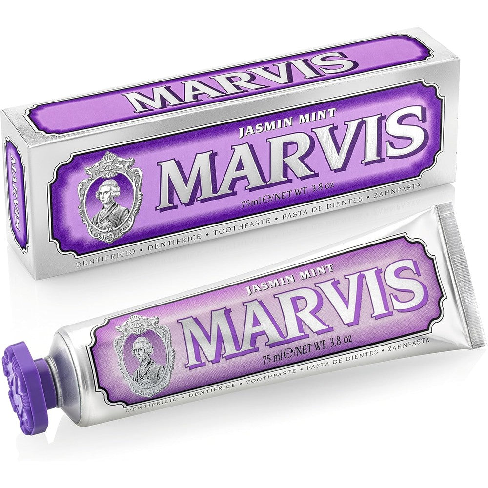 Marvis Jasmin Mint Toothpaste Tartar And Plaque Fighting Floral Mint Formula For Professional Oral Care 3.8 Ounce