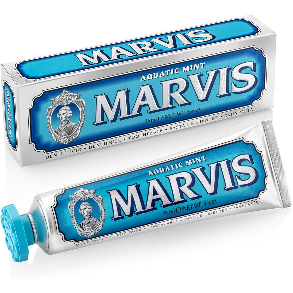 Marvis Aquatic Mint Toothpaste Italian Luxury Oral Care For Fresh Breath And Plaque Removal 85ml