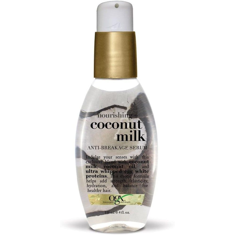 OGX Nourishing Coconut Milk Anti Breakage Serum bottle front view