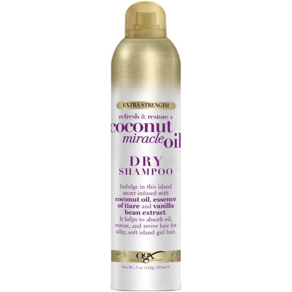 OGX Extra Strength Coconut Miracle Oil Dry Shampoo bottle front view