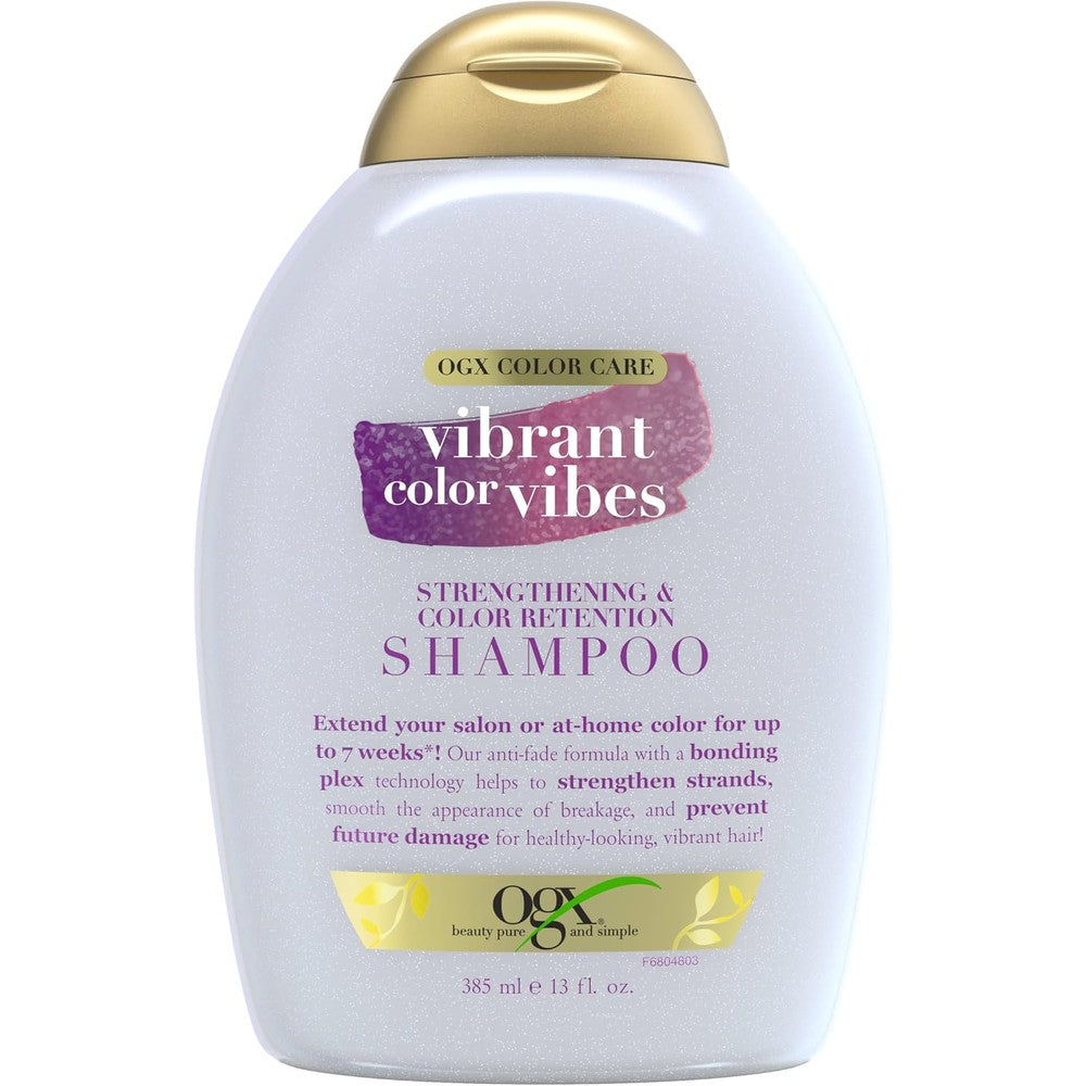 OGX Vibrant Color Vibes Strengthening And Color Retention Shampoo For Color Treated Hair Thirteen Fluid Ounce