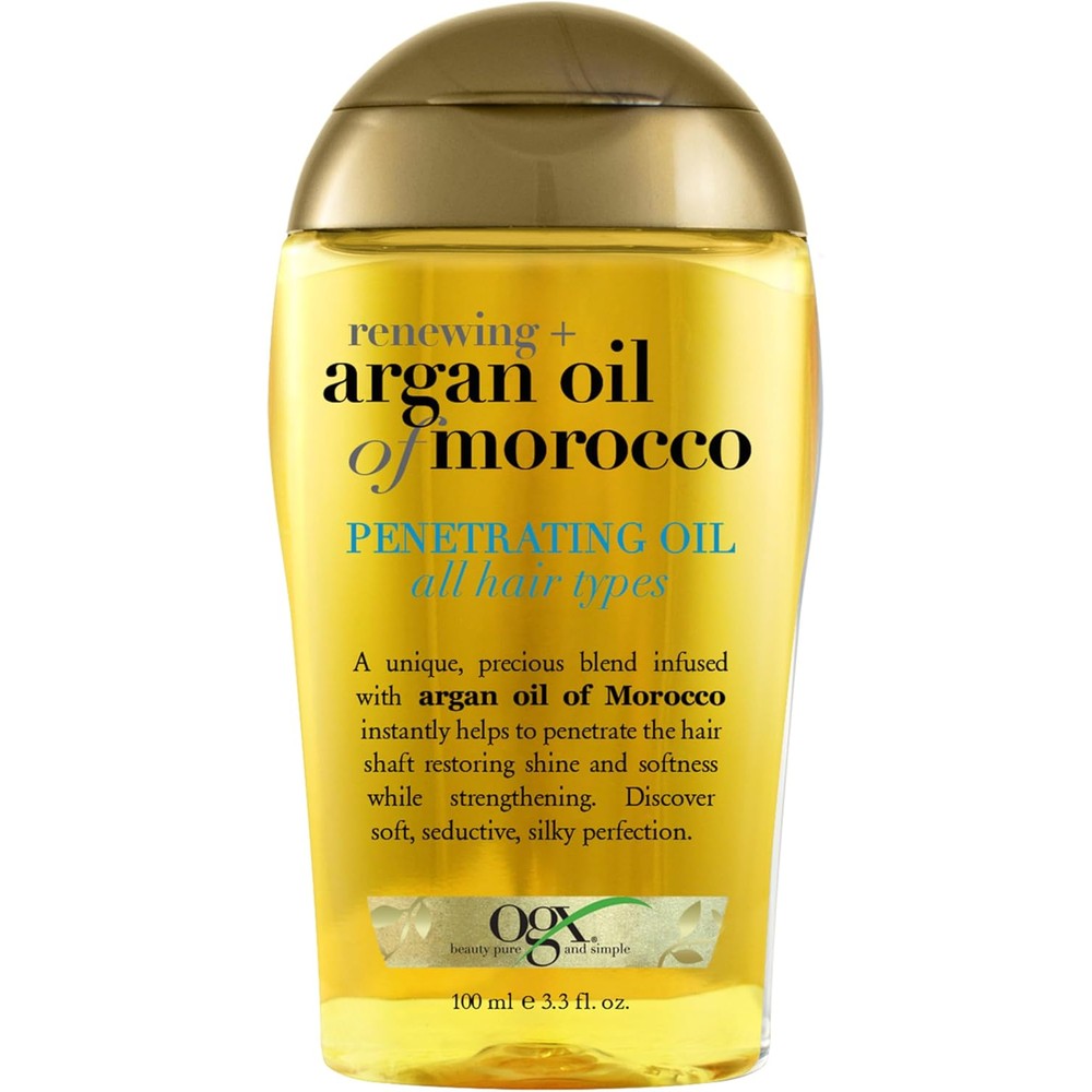 OGX Argan Oil Of Morocco Penetrating Hair Oil front view bottle pack for hair strengthening