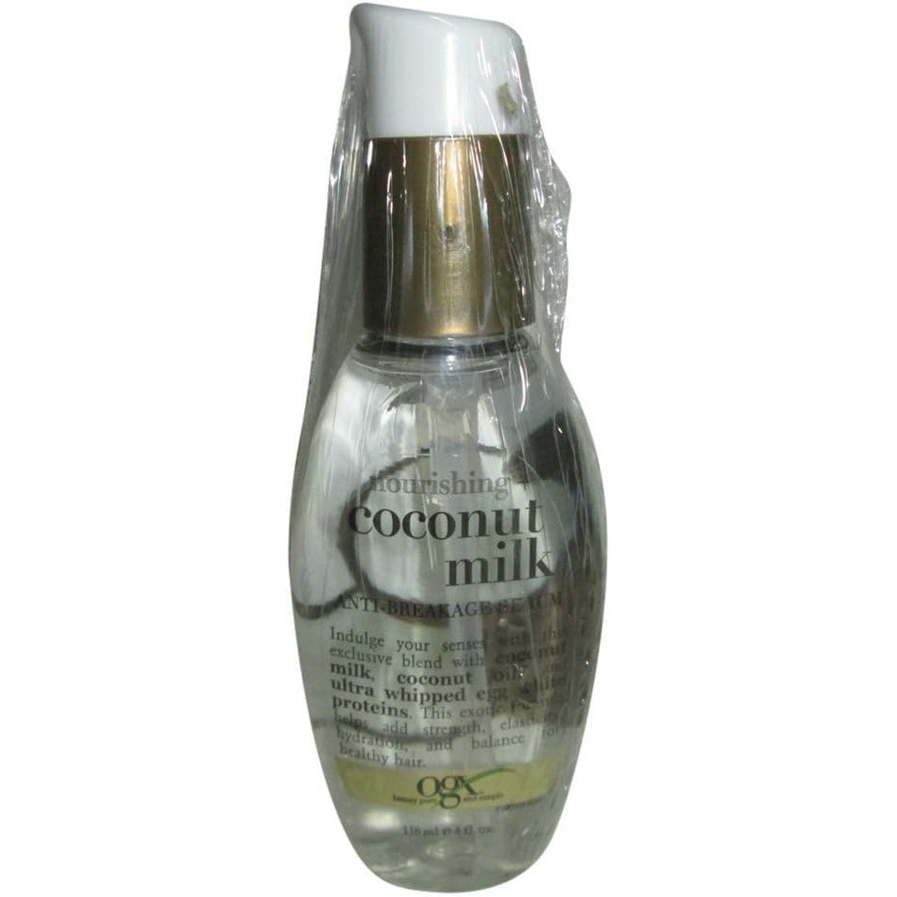 OGX Nourishing Coconut Milk Anti Breakage Hair Serum With Silk Amino Complex And Egg White Protein For Dry Damaged Hair 118ml