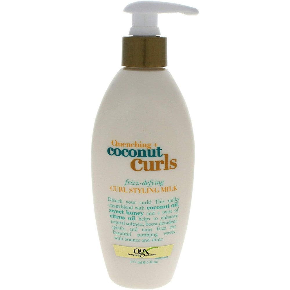 OGX Coconut Curls Frizz Defying Styling Milk Pack of Two front view authentic imported hair treatment