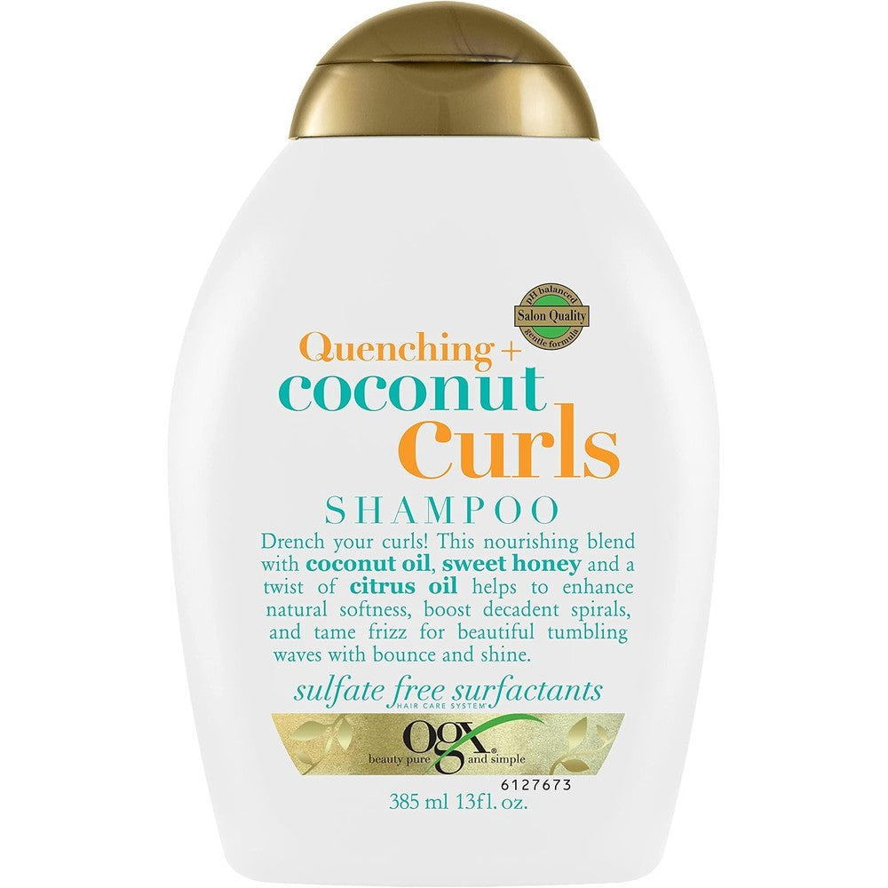 OGX Quenching Plus Coconut Curls Shampoo For Hydrating And Defining Curly Hair 385 Milliliters 13 Fluid Ounce