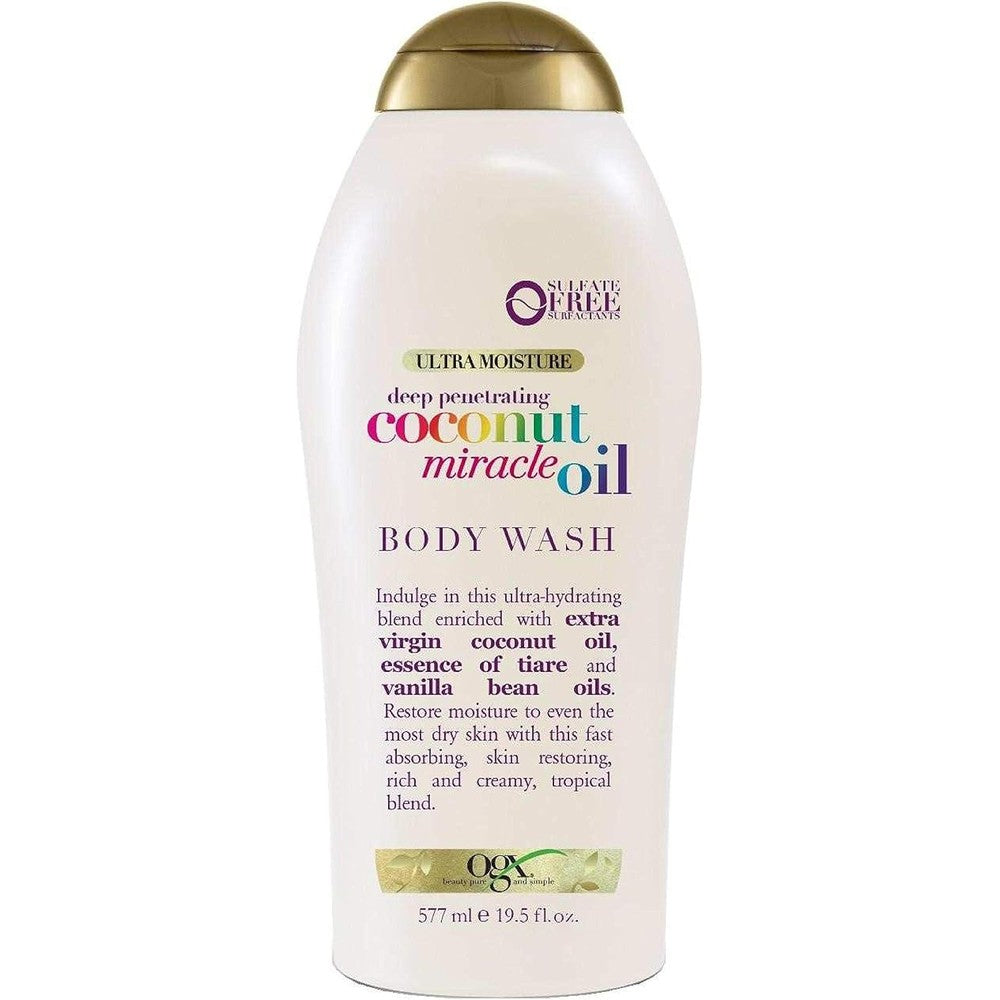 OGX Extra Creamy And Coconut Miracle Oil Ultra Moisture Body Wash two pack front view