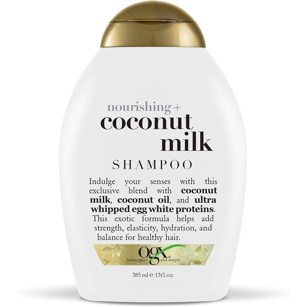 OGX Nourishing Coconut Milk Shampoo For Dry Hair Safe For Color Treated Hair 13 Ounce Pack Of 2