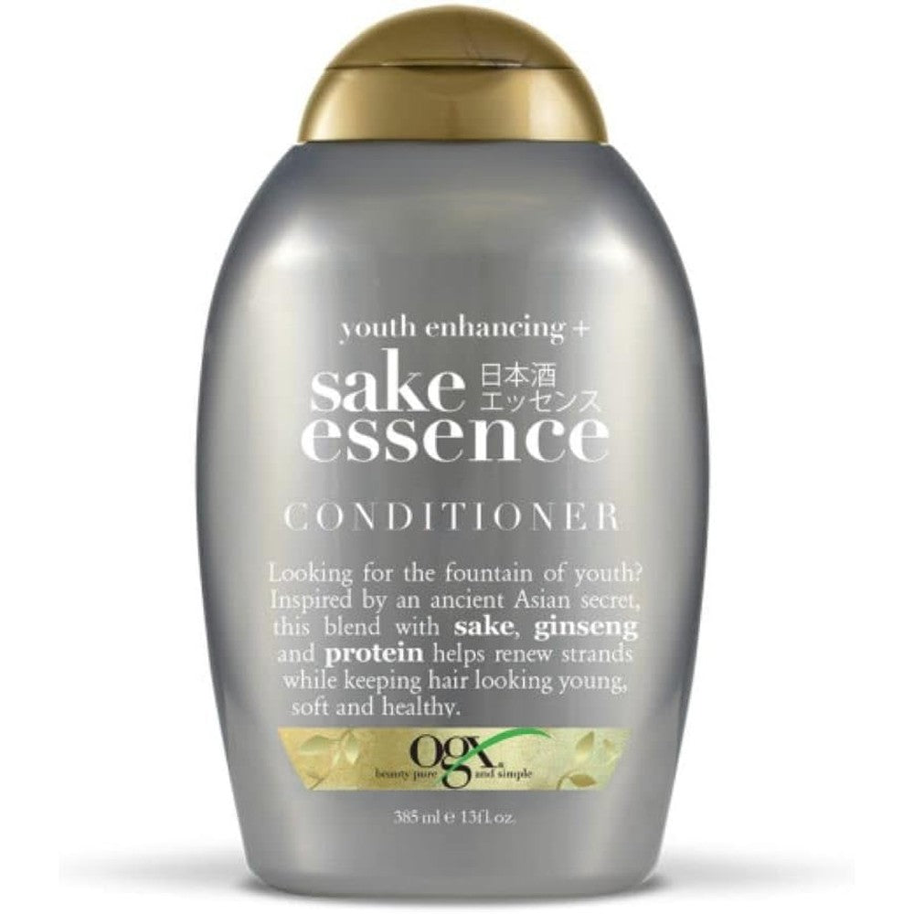 OGX Youth Enhancing Plus Sake Essence Conditioner front view bottle