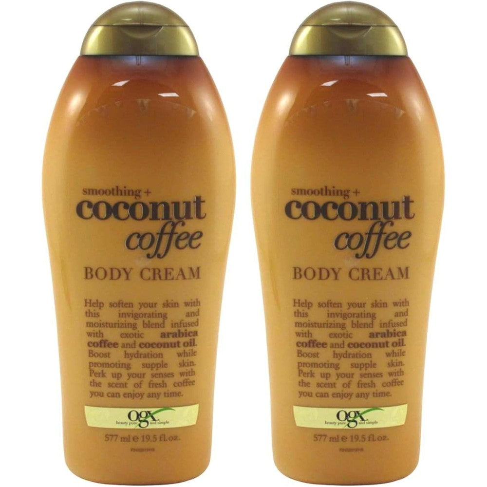 OGX Coconut Coffee Body Cream pack of two front view