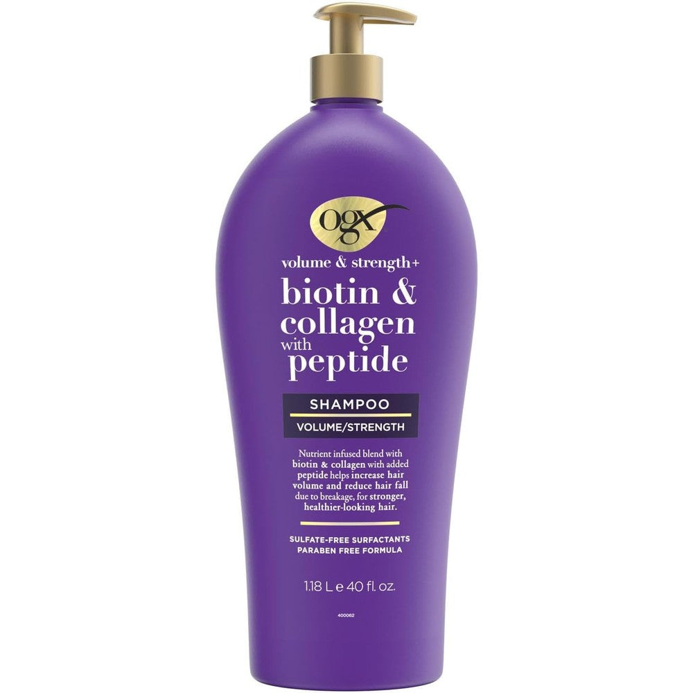 OGX Volume And Strength Plus Biotin And Collagen Volumizing Shampoo For Fine Hair 40 Fluid Ounce